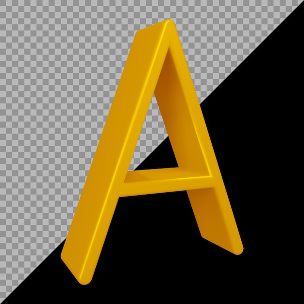 Renderowania 3D litery alfabetu a