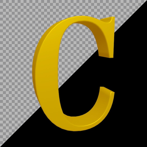 PSD renderowania 3d litery alfabetu c