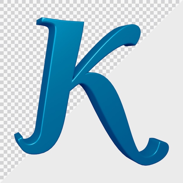 PSD renderowania 3d litery alfabetu k