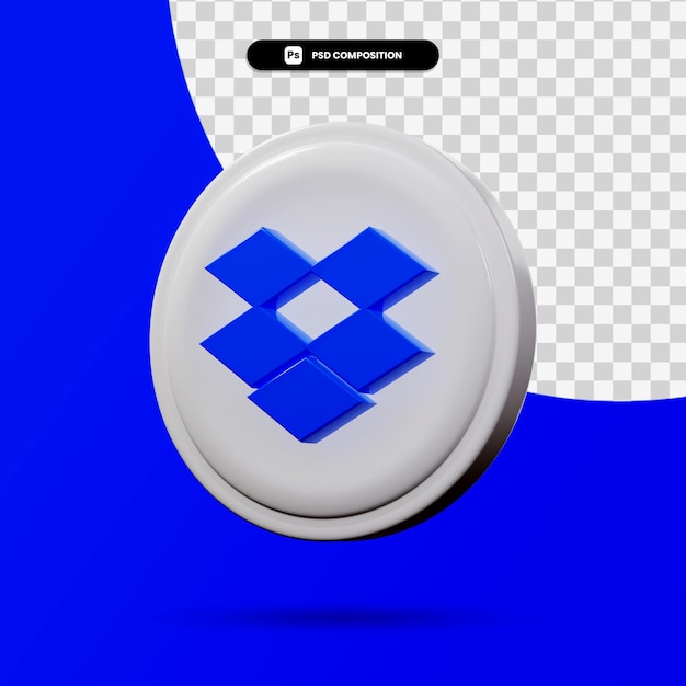 Renderowania 3d Logo Aplikacji Dropbox Na Białym Tle