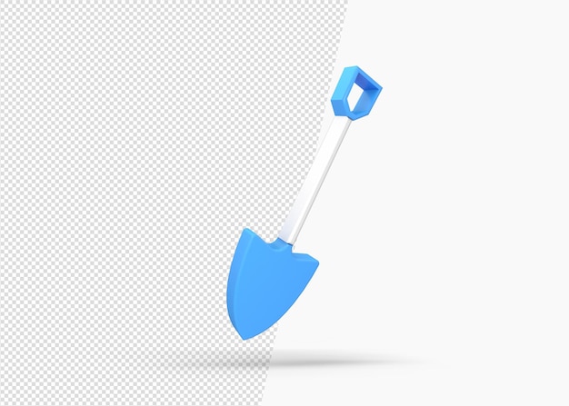 PSD renderowania 3d łopata renderowania na białym tle ikona
