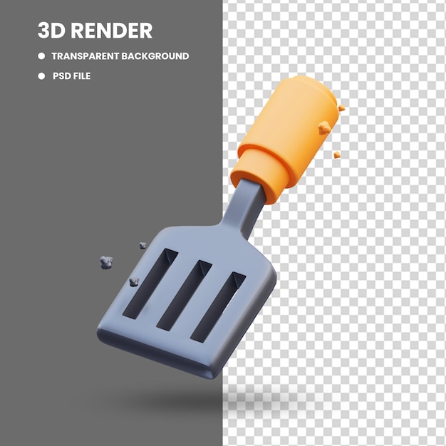 Renderowania 3d łopatki Narzędzi Kuchennych śliczna Ikona Ilustracja