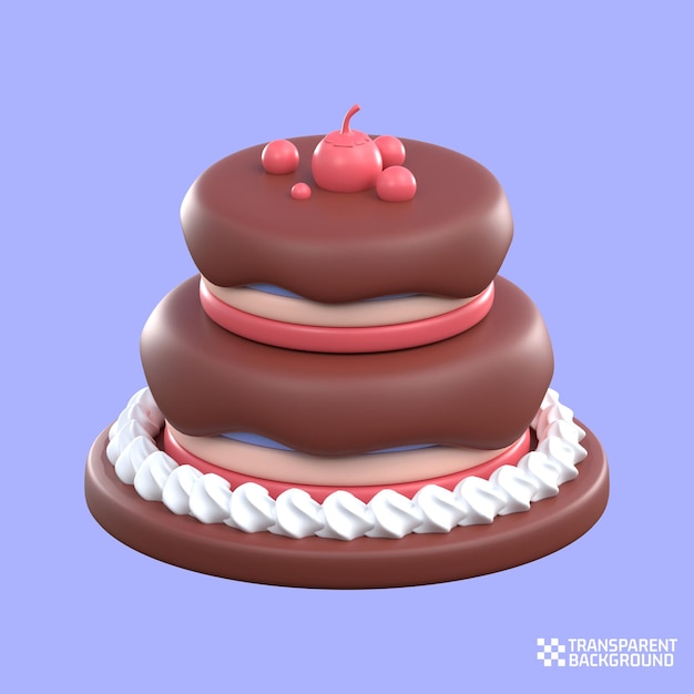 PSD renderowania 3d love cake valentine ikona