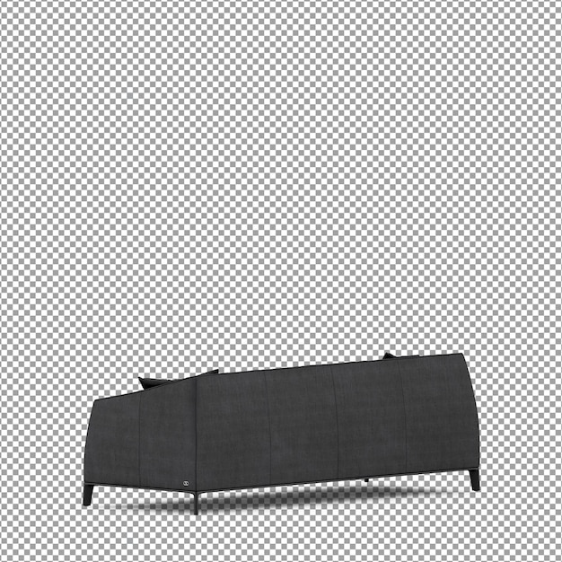 Renderowania 3D minimalistycznej sofy na białym tle