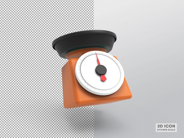 Renderowania 3d na białym tle ikona wagi kuchennej