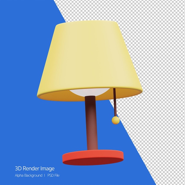 Renderowania 3D obiektu ikona lampy na białym tle.