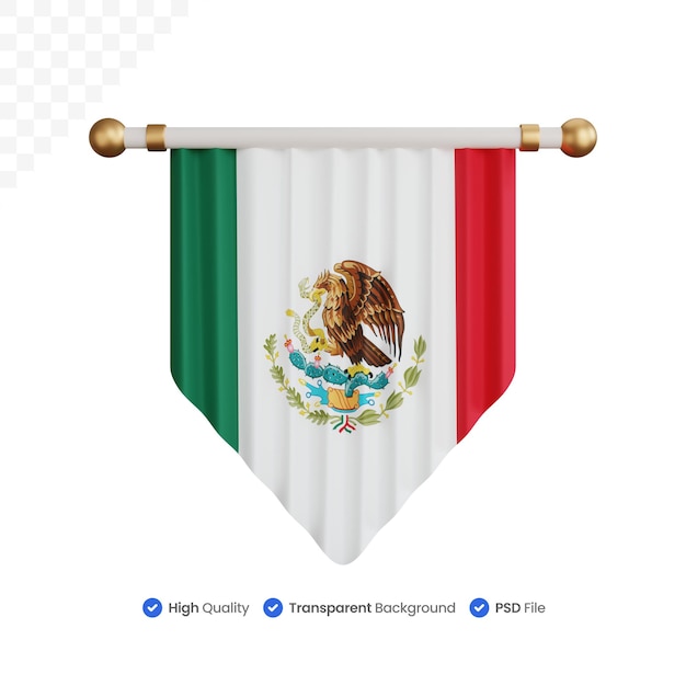 Renderowania 3d Ozdoba Flaga Narodowa Meksyku Samodzielnie