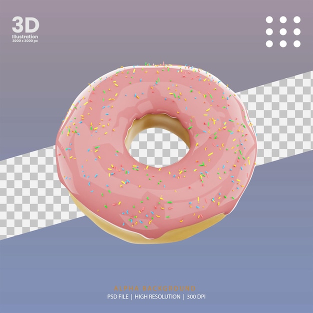 renderowania 3D różowy pączek ilustracji