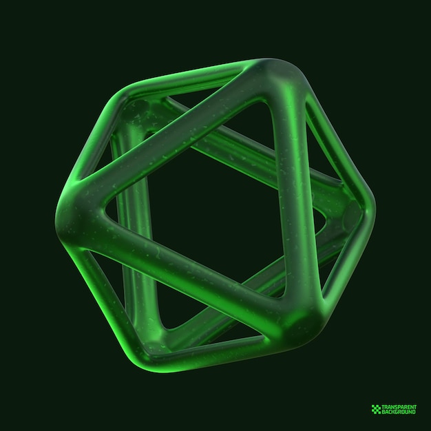 PSD renderowania 3d zielony geometryczny kształt