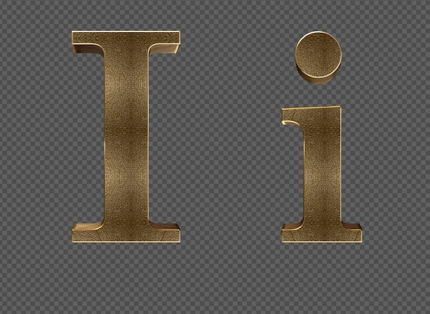Renderowania 3d Złoto Małe I Wielkie Litery