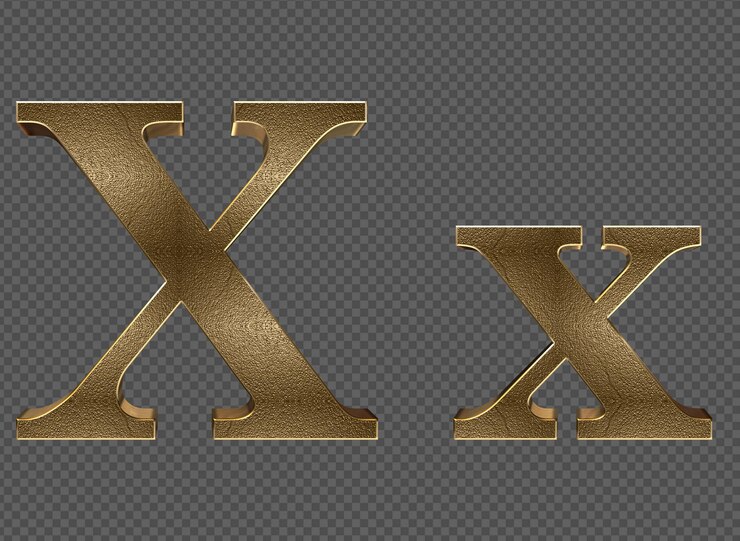 PSD renderowania 3d złoto małe i wielkie litery