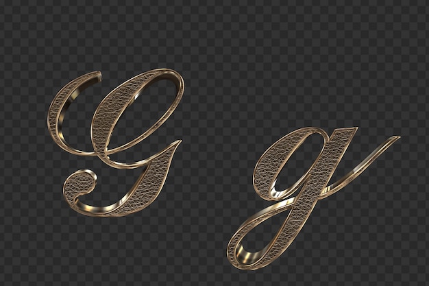 renderowania 3D Złoto małe i wielkie litery