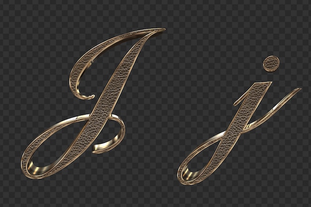 renderowania 3D Złoto małe i wielkie litery