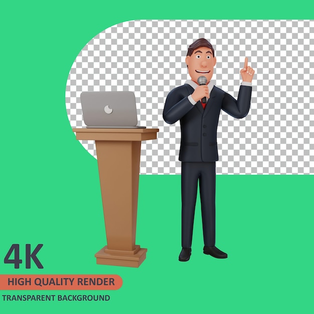 renderowania modelu 3d biznesmen postać z kreskówki przedstawiająca