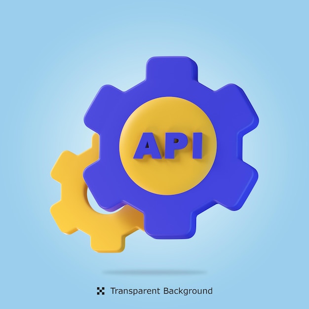 Renderowania PSD 3d Api Konfiguracja 3d ikona ilustracja na białym tle