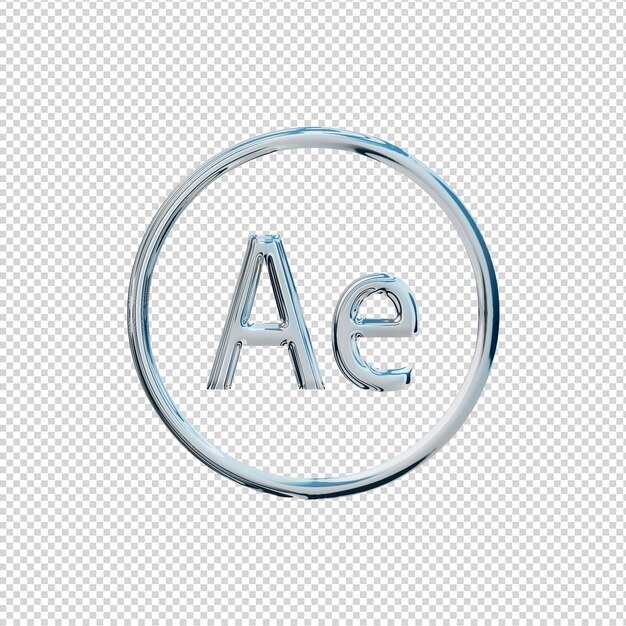 Renderowanie 3d Adobe After Effect Ikona Chrom Błyszczący