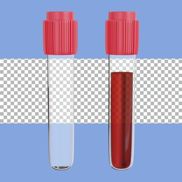 PSD renderowanie 3d badanie krwi dwóch obiektów przezroczystych