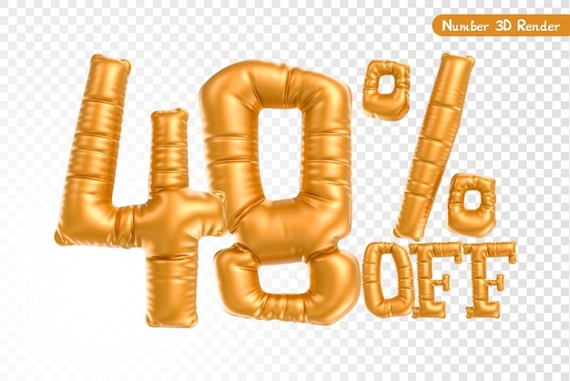 Renderowanie 3D Balloon Number Gold