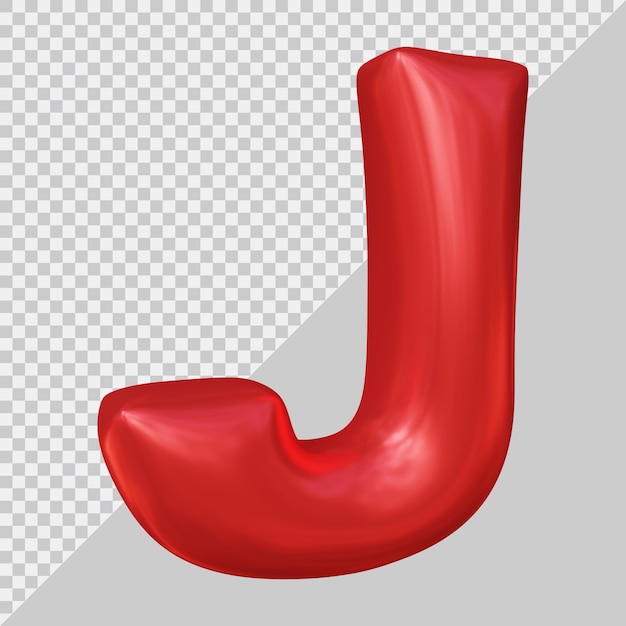 Renderowanie 3d balonu litery j alfabetu
