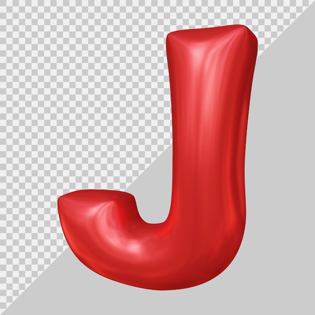 Renderowanie 3d balonu litery j alfabetu