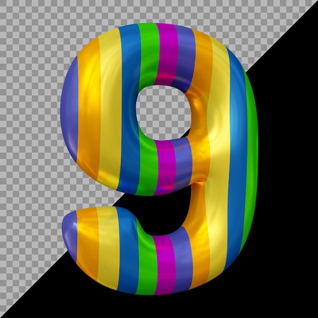 Renderowanie 3d balonu numer 9