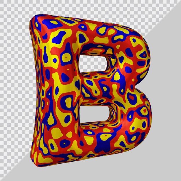 PSD renderowanie 3d balonu z literą b
