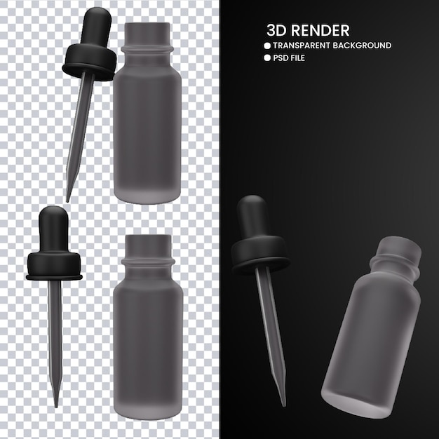 PSD renderowanie 3d butelki kosmetycznej