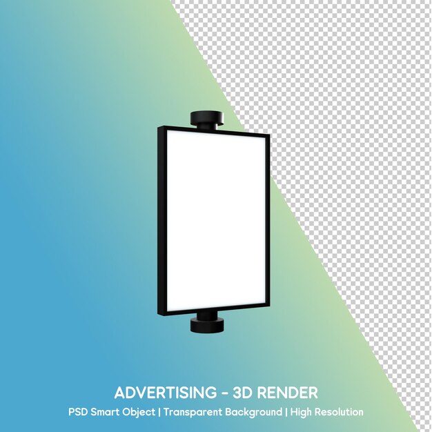 Renderowanie 3D czarnego billboardu
