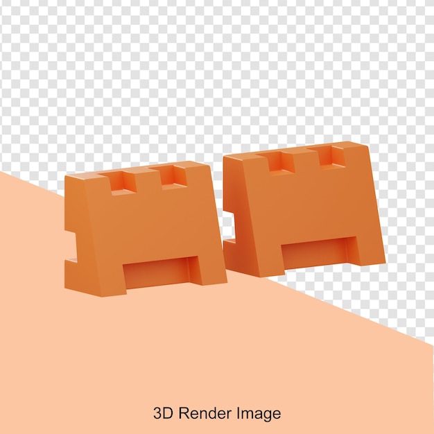 Renderowanie 3d Dwóch Blokad Drogowych