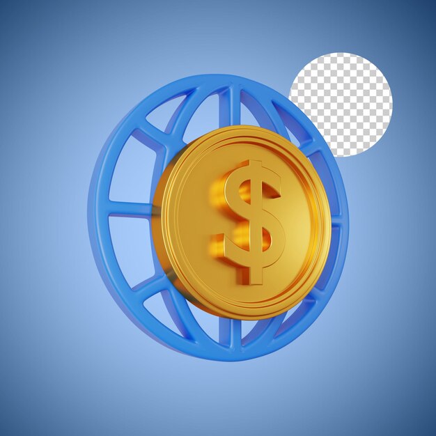 Renderowanie 3d Global Dollar Finance Money