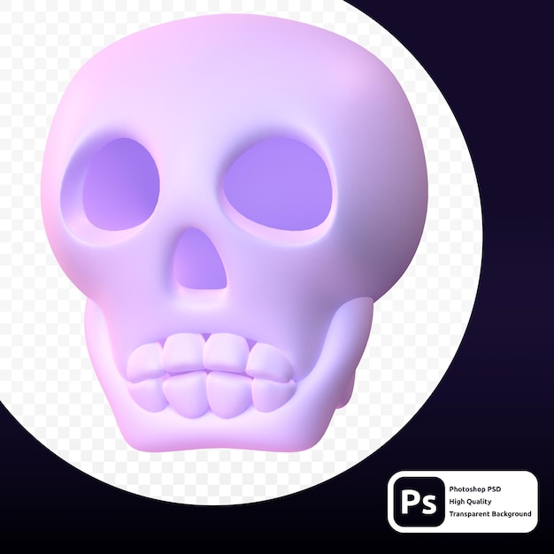 Renderowanie 3D głowy czaszki do sieci zasobów graficznych lub prezentacji