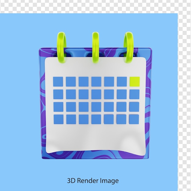 Renderowanie 3d ikon kalendarza