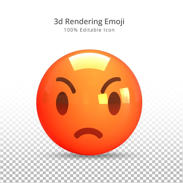 Renderowanie 3d Ikona Reakcji Zły Emoji Whatsapp