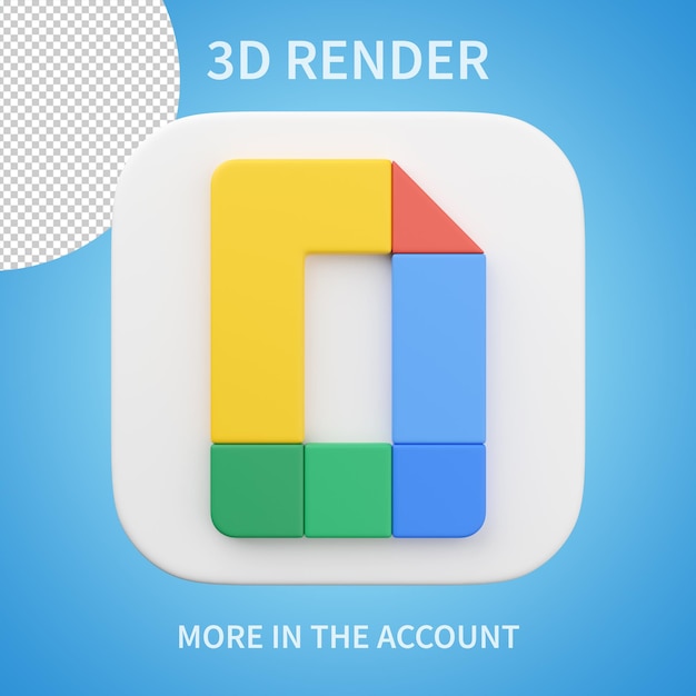 Renderowanie 3d ikony Dokumentów Google