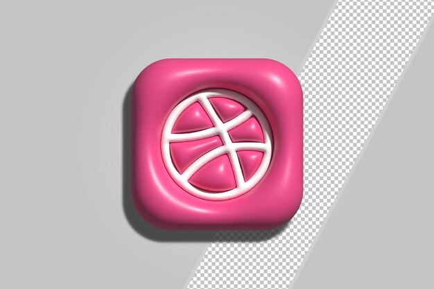 Renderowanie 3d Ikony Dribbble Premium Psd