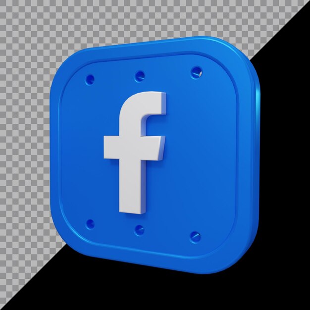 PSD renderowanie 3d ikony facebooka
