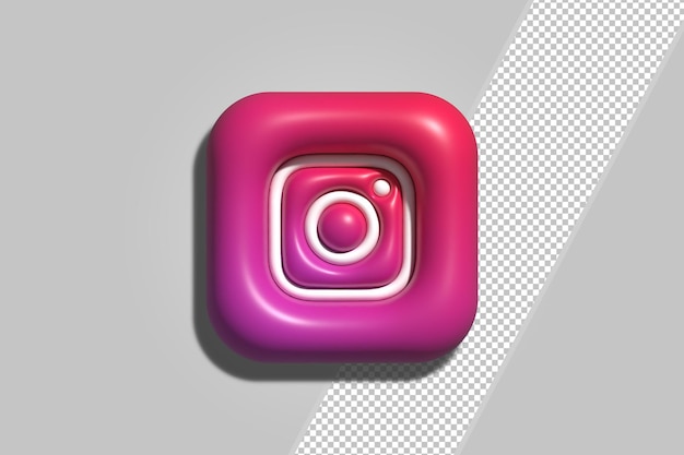 Renderowanie 3D ikony Instagram Premium Psd