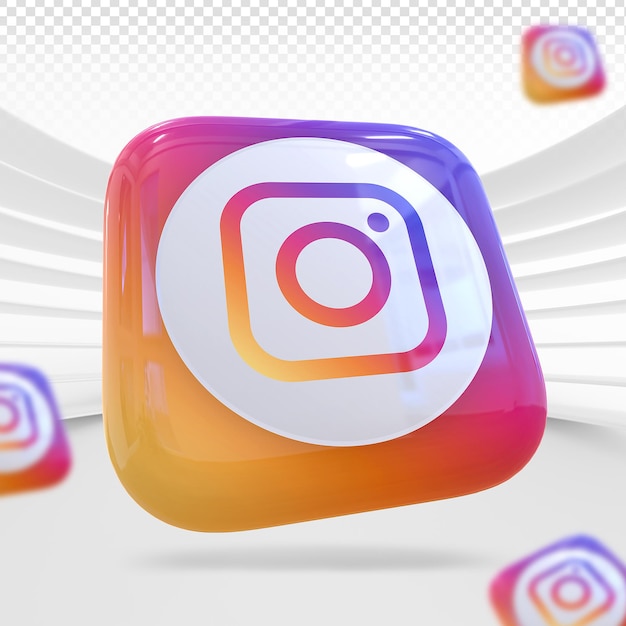 PSD renderowanie 3d ikony instagram