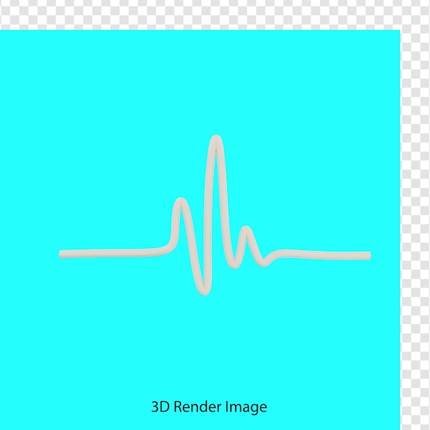 PSD renderowanie 3d ikony medycznej tętna