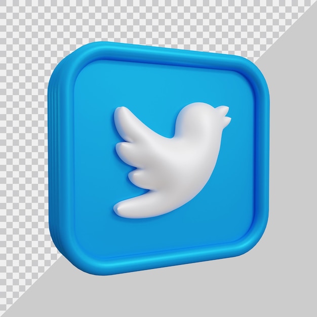 PSD renderowanie 3d ikony twittera