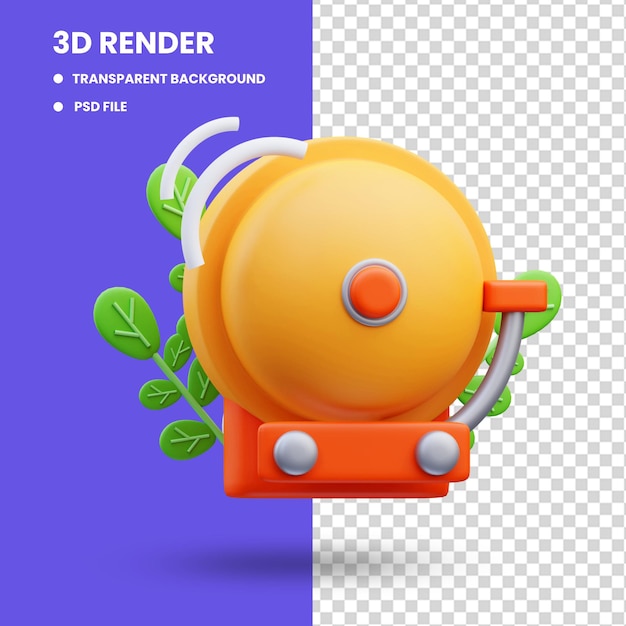 Renderowanie 3d Ilustracji Ikony Dzwonka Szkolnego, Powrót Do Szkoły