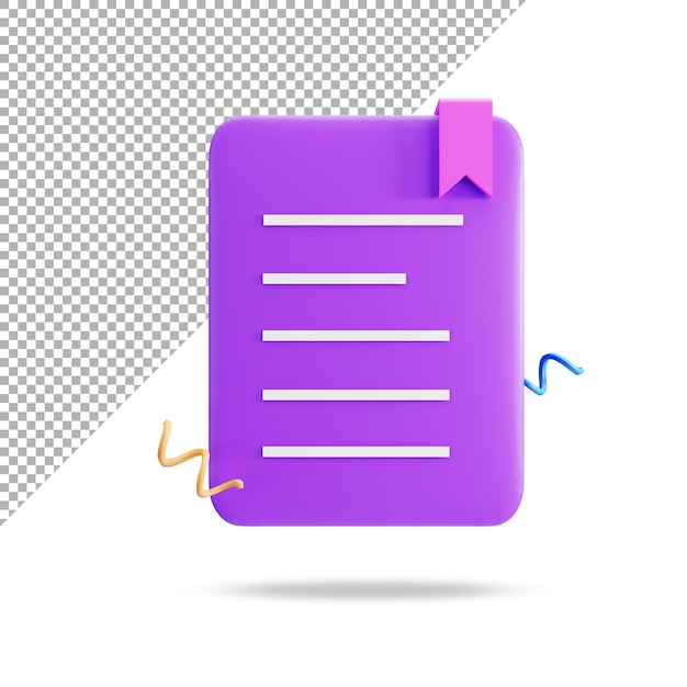 Renderowanie 3d Ilustracji Izolowanego Znacznika Notatki