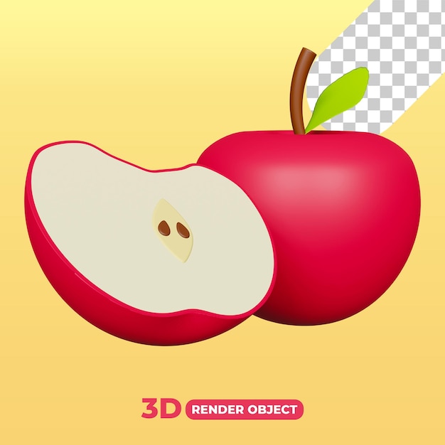 Renderowanie 3d Ilustracji Jabłka