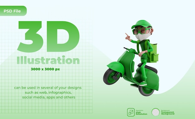 Renderowanie 3d Ilustracji Kurierskiej