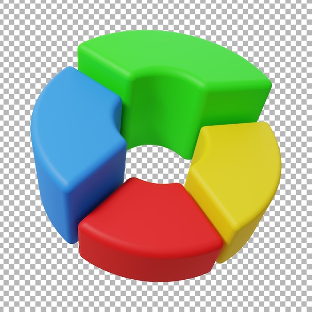 Renderowanie 3d ilustracji projektu wykresu kołowego