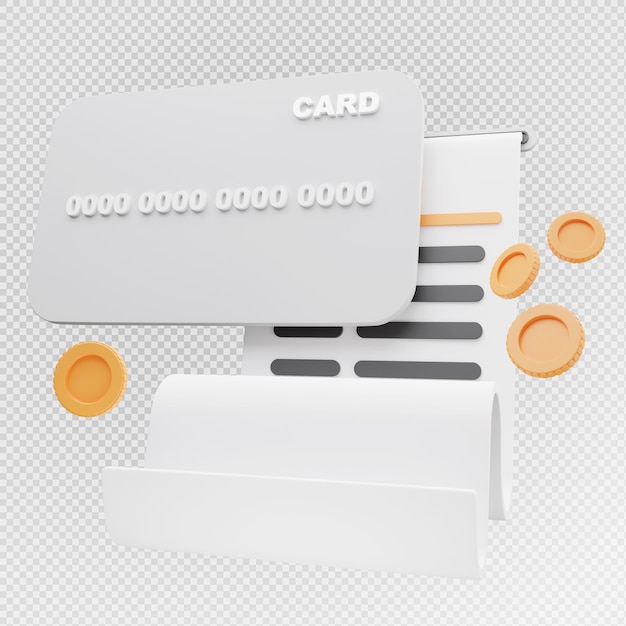 PSD renderowanie 3d karty kredytowej z koncepcją płatności