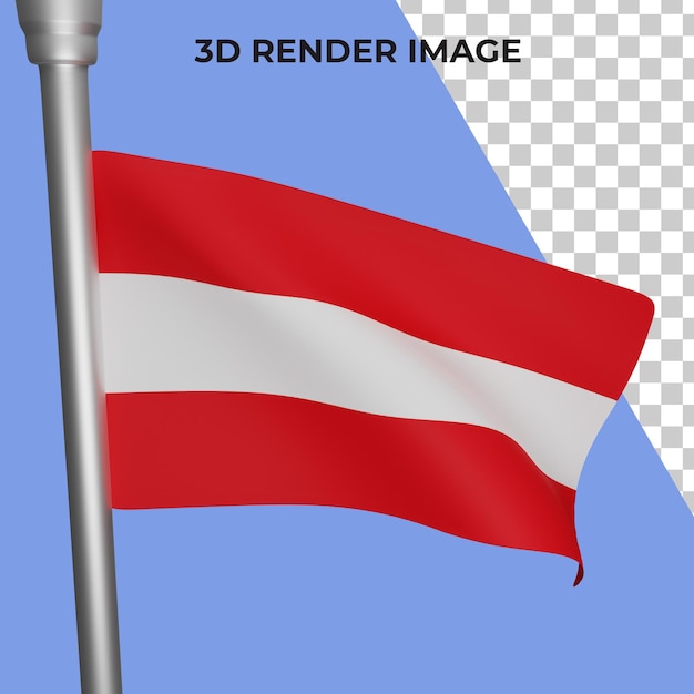 PSD renderowanie 3d koncepcji flagi austrii austria święto narodowe premium psd