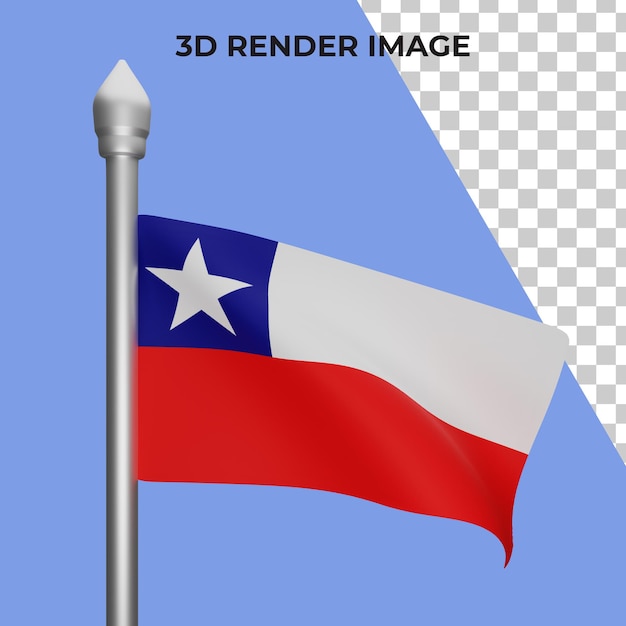 Renderowanie 3d Koncepcji Flagi Chile Chile święto Narodowe Premium Psd