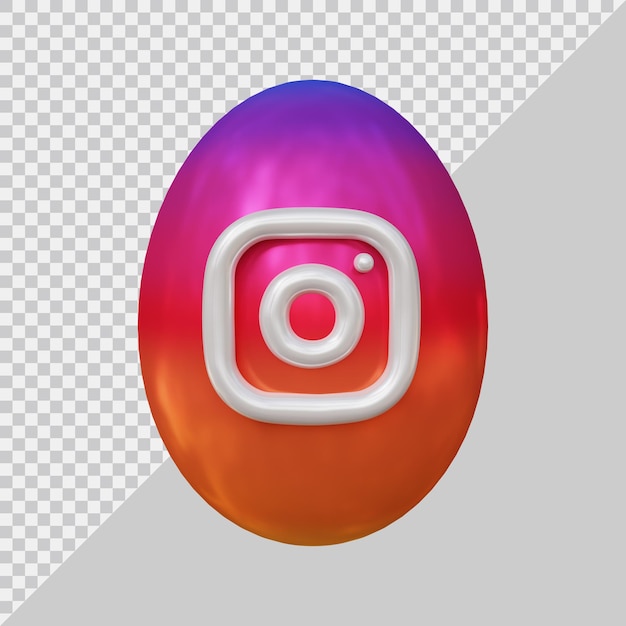 PSD renderowanie 3d koncepcji mediów społecznościowych ikona instagram