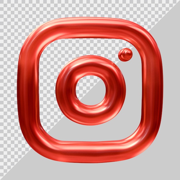 Renderowanie 3d Koncepcji Mediów Społecznościowych Ikony Instagram